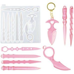 2 Self Defense Mold Keychain Necklace Epoxy Resin Silicone